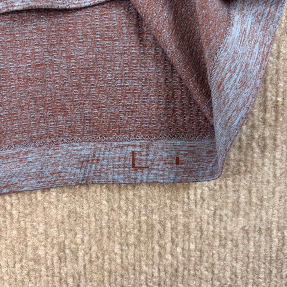Lululemon Red Blue Metal Vent Tech Short Sleeve Shirt Men's Size Large EUC - Picture 3 of 6
